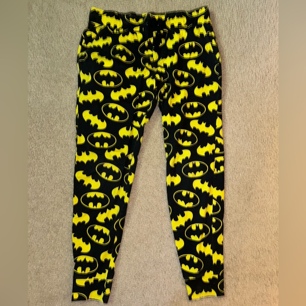 H&M Divided Batman Logo Pants - Yellow and Gray
